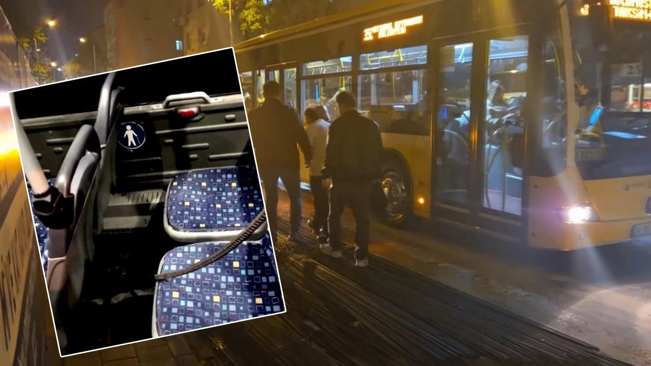 İnşaat demiri İETT'yi delip kadın yolcuya saplandı