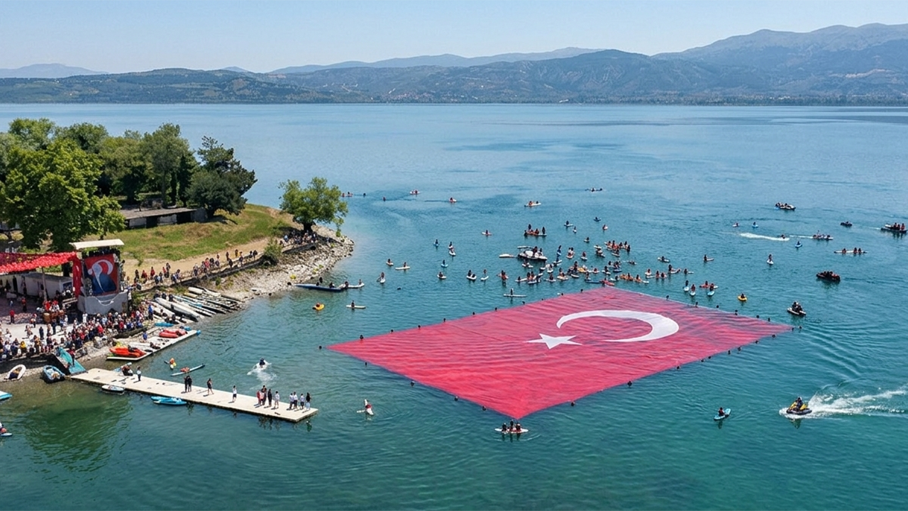 Sakarya'da tarihe geçen anlar: 1923 metrekarelik Türk bayrağı açıldı