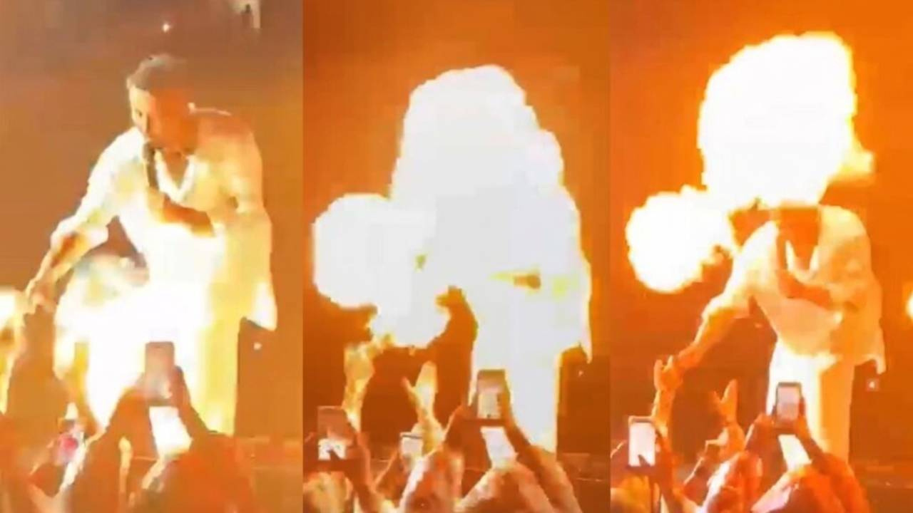 Tan Taşçı'nın gözaltı sonrası ilk konserinde korku dolu anlar: Alevler yüzüne geldi