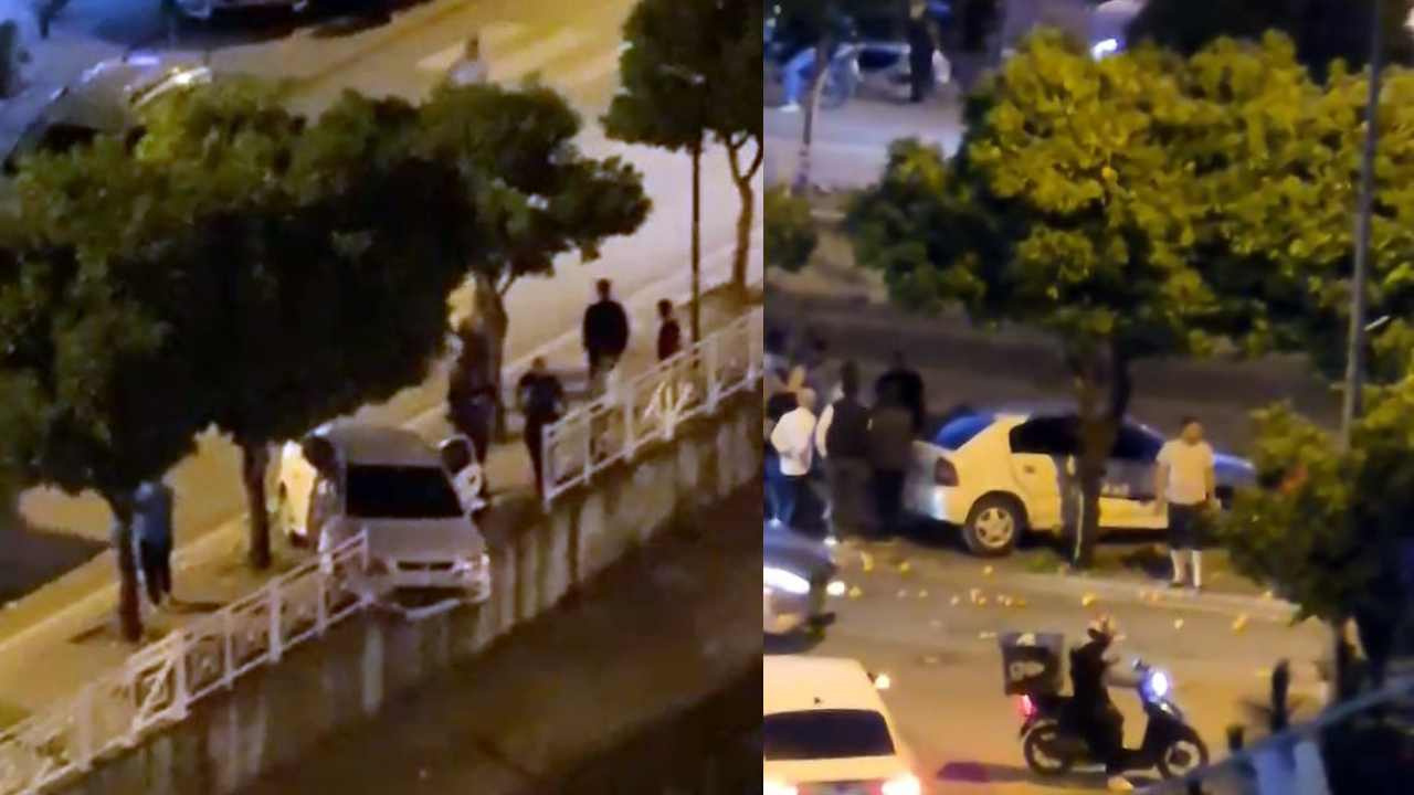 Otomobil sulama kanalının korkuluklarında asılı kaldı