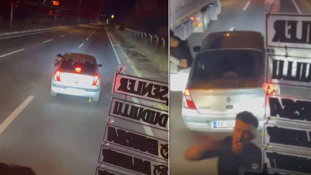 Yolcu otobüsünün önünü kesip terör estirdiler! Saldırı anları kamerada