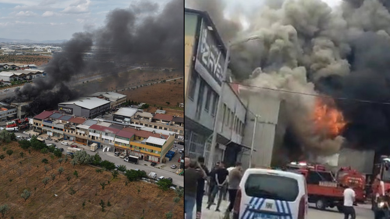 Konya'da yatak fabrikasında yangın: TOMA'lar devre