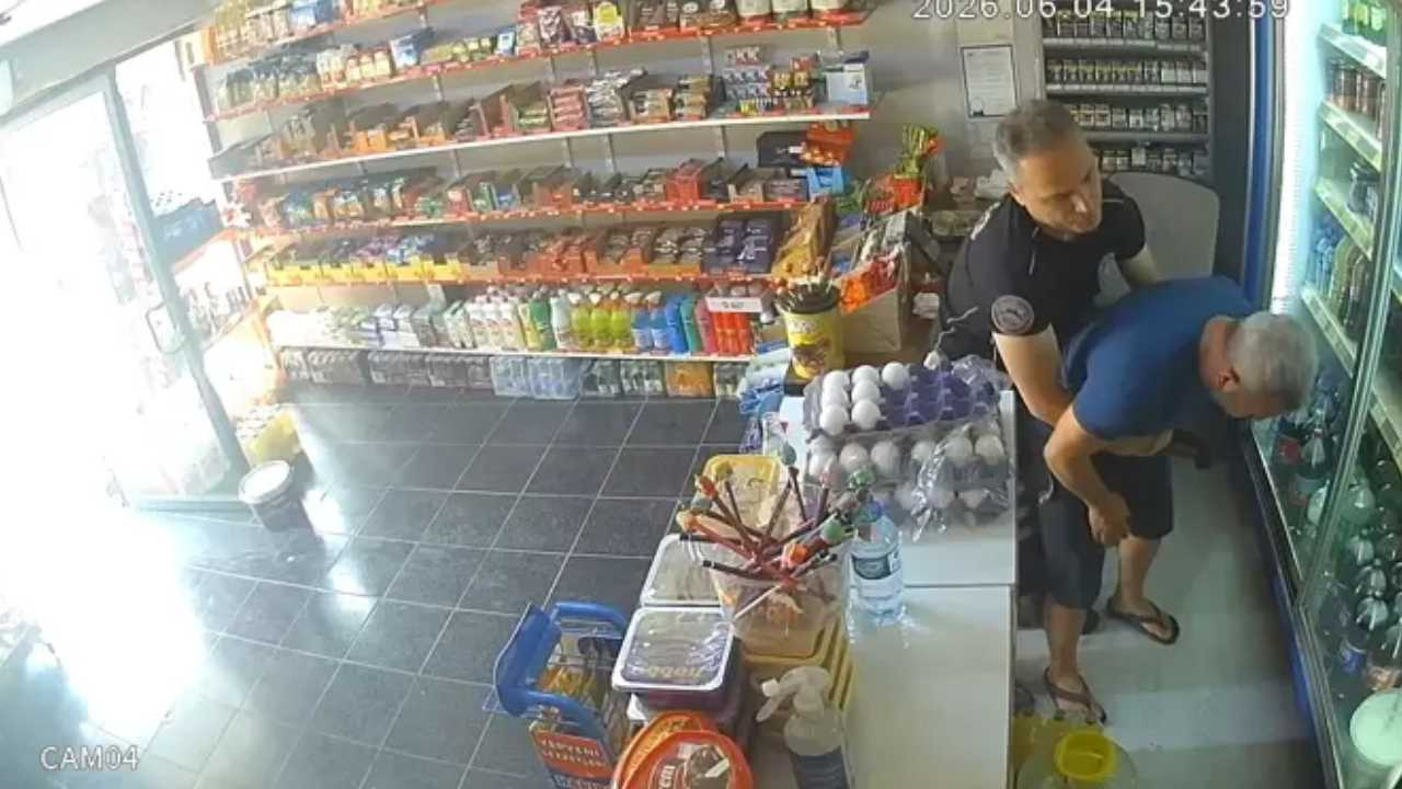 Nefes borusuna şeker kaçan bakkalı alışverişe gelen polis ku