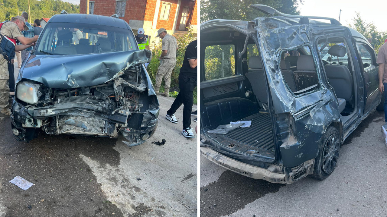 Yoldan çıkarak takla atan araçta 5 kişi yaralandı