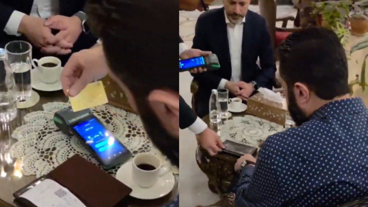 Kafeye gitti, hesabı kartla ödedi! Kahveler Şara'dan