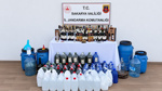 Sakarya'da sahte içki operasyonu: Yüzlerce litre yakalandı