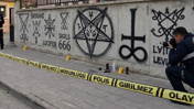Lise duvarına satanizm sembolleri çizildi! Ekipler harekete geçti