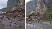 Artvin’de heyelan! Yol ulaşıma kapandı