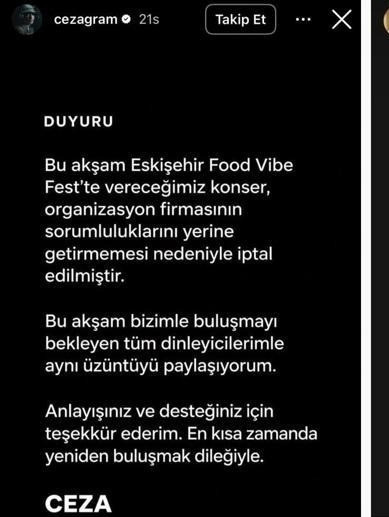 Ceza ve İrem Derici sahneye çıkmadı! Peş peşe açıklama yaptılar - Resim : 1