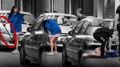 Samuray kılıçlı kadına müdahale görüntüleri tartışma yarattı!