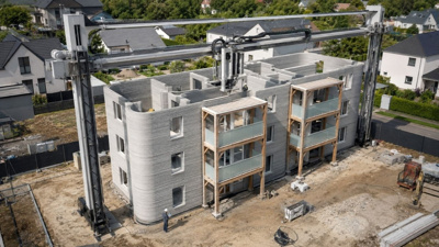 3D yazıcı 34 günde 3 katlı, 12 daireli bina dikti