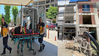Alçıpan yaparken iskeleden düşen inşaat işçisi yaralandı
