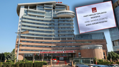 CHP Genel Merkezi'nin kapısına yasak yazısı asıldı: PM toplantısı öncesi karar alındı