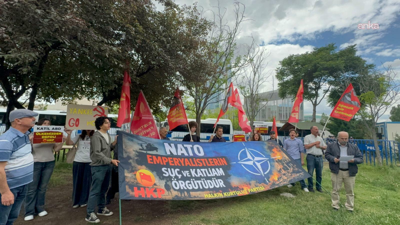 HKP üyeleri ABD Büyükelçiliği önünde toplandı: NATO Zirvesi protesto edildi