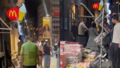 Şişli'deki McDonald's şubesine saldırı girişimi kamerada