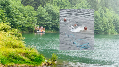 Uzungöl'de kaybolan turisti kurtarmak istediler: 2 kişi boğulma tehlikesi geçirdi