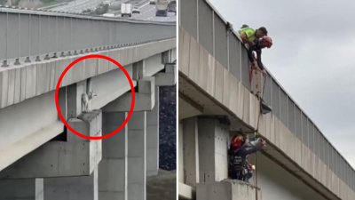 Kuzey Marmara Otoyolu'nda halatlı keçi kurtarma operasyonu
