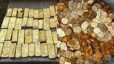 Tadilat yaparken duvarda buldular: 9 milyon euro değerinde altın külçe ve sikke çıktı