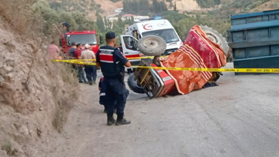 Yokuşta kontrolünü kaybetti! Traktörün altında kaldı