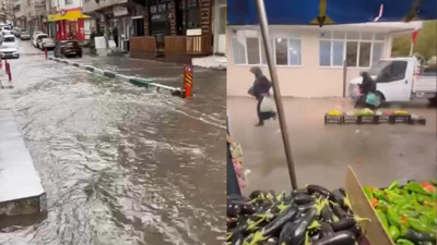 Yağmur yağınca Bursa göle döndü