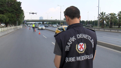 Bakırköy'de drone ile trafik denetimi