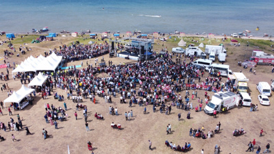 Festivalde aşı standı kuruldu