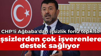 CHP'li Ağbaba'dan işsizlik fonu tepkisi: İşsizlerden çok işverenlere destek sağlıyor