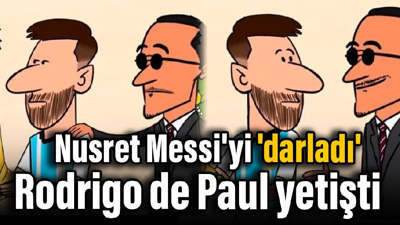 Nusret Messi'yi 'darladı', Rodrigo de Paul yetişti