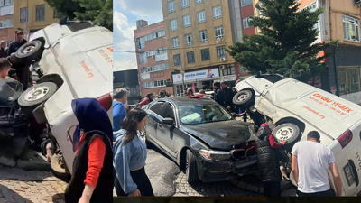 İstanbul'da feci kaza! İki araç arasında sıkıştı