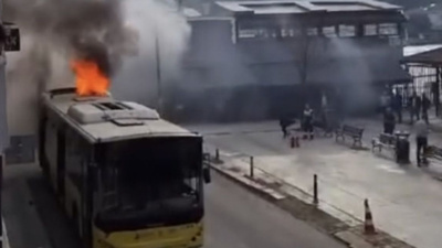 İETT Otobüsünde Korkutan Yangın