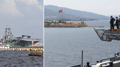 İsrail'i koruyan ABD gemisi İzmir Limanı'nda!