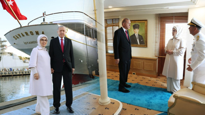 Cumhurbaşkanı Erdoğan Atatürk'ün yatı Savarona'da
