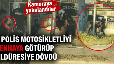 İki polis motosikletliyi tenhaya götürüp öldüresiye dövdüler. Kameraya yakalandılar