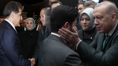 Barzani oğlunu Erdoğan ile tanıştırdı! "Maşallah" diyerek yanaklarını sıktı