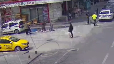 Erzincan'da polis memuru kaçan balonun yardımına koştu