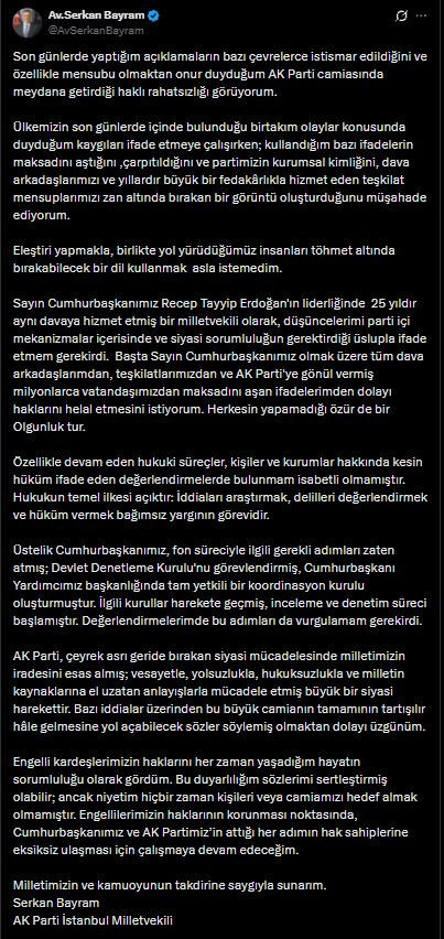 Truva atı ilan edilmişti: AKP'li Serkan Bayram'dan 'geri adım' geldi - Resim : 3