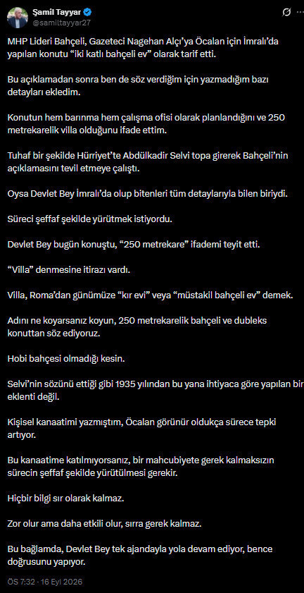 AKP’li Şamil Tayyar’dan Abdülkadir Selvi'ye "Öcalan’ın villası" yanıtı: Hobi bahçesi olmadığı kesin - Resim : 3