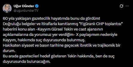 Uğur Dündar'dan Gürsel Tekin'e suç duyurusu - Resim : 2