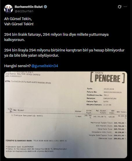 Gürsel Tekin gazetecileri hedef alırken faturadaki rakama üç sıfır eklemiş, bini milyon yapmış! - Resim : 3