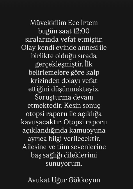 Son Dakika | Kızılcık Şerbeti'nin Işıl'ı Ece İrtem kalp krizi sonucu hayatını kaybetti - Resim : 1