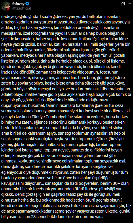 Farah Zeynep Abdullah'tan Deniz Göktaş çıkışı! '23 senedir iktidarın özel bir durumu var' - Resim : 3