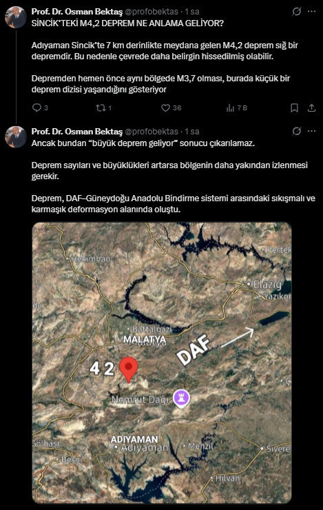 Adıyaman’da 47 dakikada 3 deprem! Osman Bektaş’tan "büyük deprem" açıklaması - Resim : 2