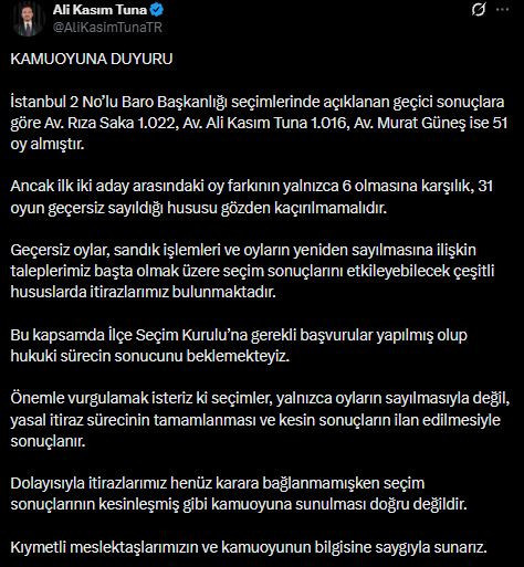 Belediye seçimlerindeki yöntem baroya da mı sıçrıyor? Kaybeden aday itiraz etti - Resim : 2