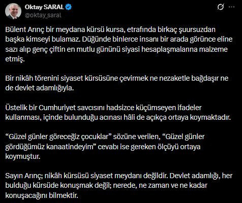 Melih Gökçek-Bülent Arınç tartışmasına Saray da dahil oldu: Oktay Saral'dan zehir zemberek sözler - Resim : 2
