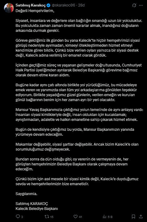 Son Dakika | Ankara'da Mansur Yavaş depremi! CHP'den belediye başkanları peş peşe istifa etti - Resim : 2
