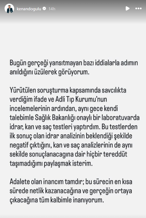 Uyuşturucu testi pozitif çıkan Kenan Doğulu'dan ilk açıklama! Kendi yaptırdığı testin sonucunu paylaştı - Resim : 4