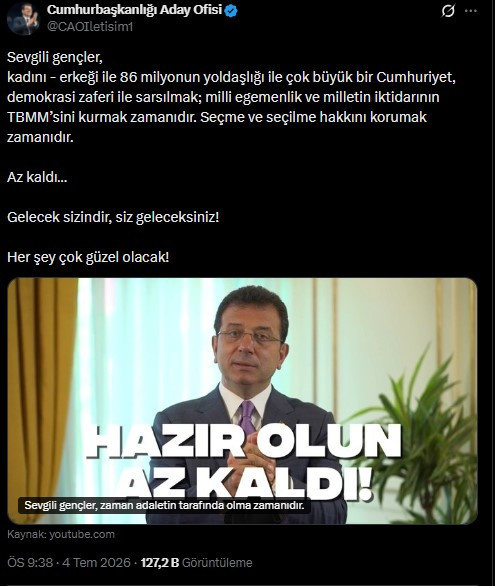 Ekrem İmamoğlu gençlere seslendi: 'Gelecek sizindir, az kaldı!' - Resim : 1
