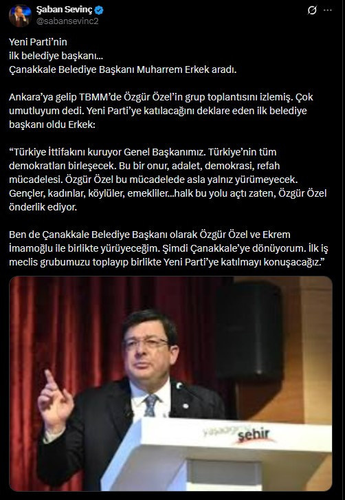 Özgür Özel'in yeni partisine ilk ilk belediye başkanı katıldı - Resim : 2