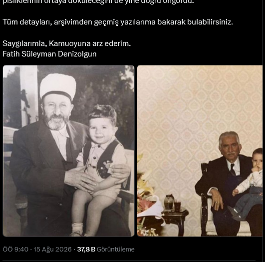 Süleymancıların kurucusunun torunu olan eski AKP vekili Denizolgun sessizliğini bozdu - Resim : 2