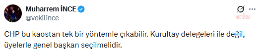 İnce’den CHP’deki